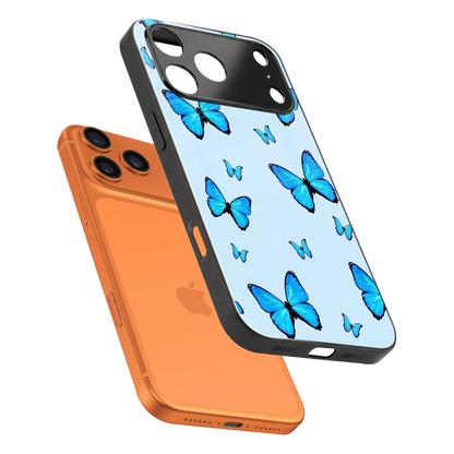 Gimme Butterflies Aesthetic sleek iphone 17 pro max cover with tempered glass back and TPU edges