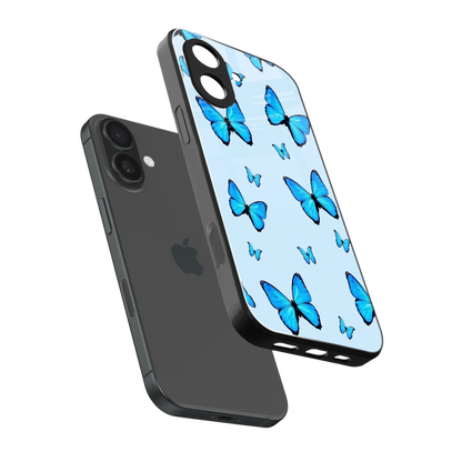 Gimme Butterflies Aesthetic sleek iphone 17 cover with tempered glass back and TPU edges