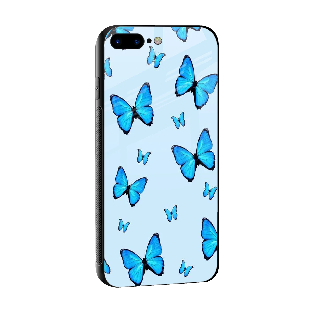 Gimme Butterflies Aesthetic sleek iphone 8 plus cover with tempered glass back and TPU edges