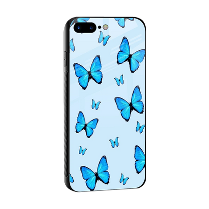 Gimme Butterflies Aesthetic sleek iphone 8 plus cover with tempered glass back and TPU edges