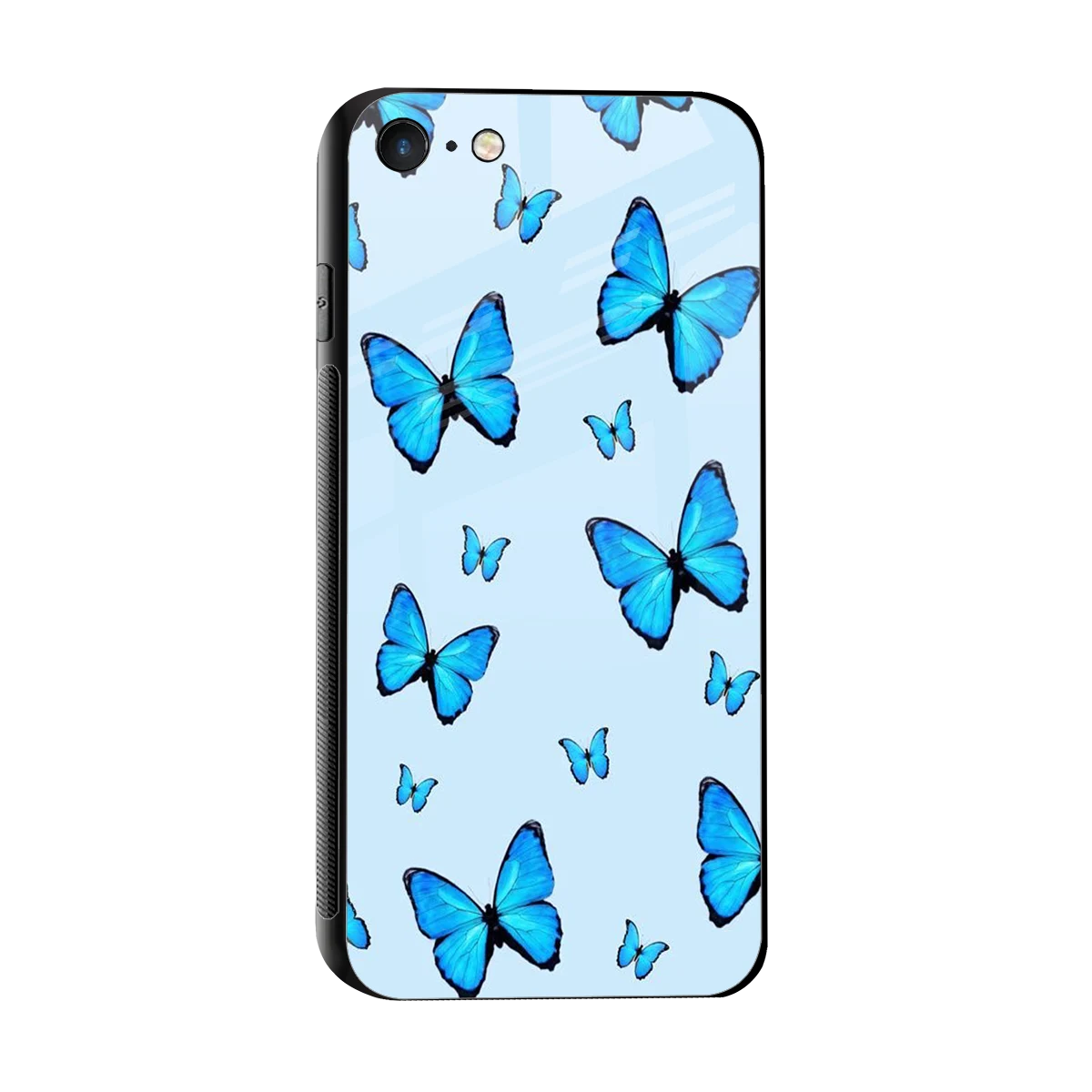 Gimme Butterflies Aesthetic sleek iphone 7 cover with tempered glass back and TPU edges