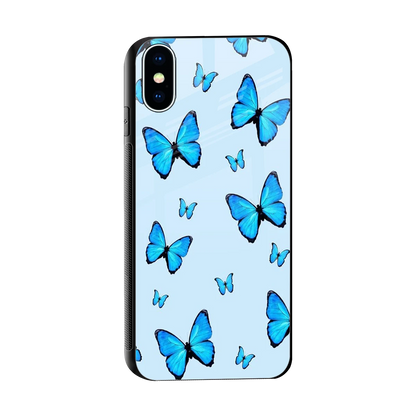 Gimme Butterflies Aesthetic sleek iphone xs cover with tempered glass back and TPU edges