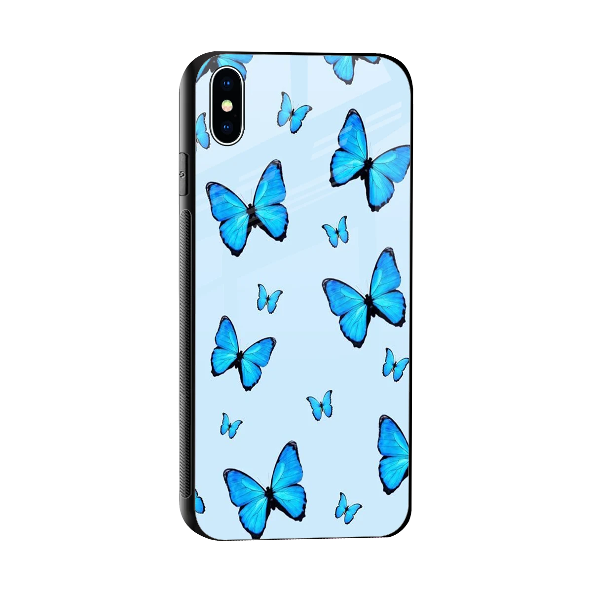 Gimme Butterflies Aesthetic sleek iphone xs max cover with tempered glass back and TPU edges