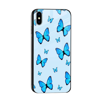 Gimme Butterflies Aesthetic sleek iphone xs max cover with tempered glass back and TPU edges