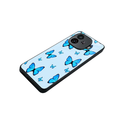 Gimme Butterflies Aesthetic stylish phone case for iqoo neo 10r 5g | glossy glass and slim fit