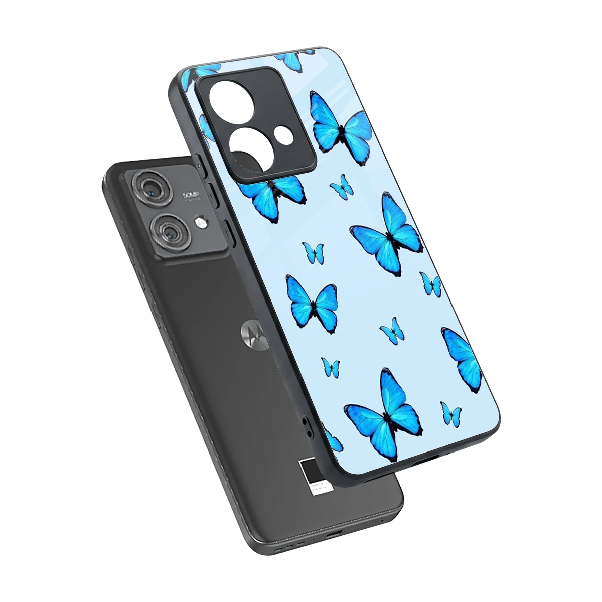 Gimme Butterflies Aesthetic sleek motorola edge 40 neo 5g cover with tempered glass back and TPU edges