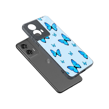 Gimme Butterflies Aesthetic sleek motorola edge 50 fusion cover with tempered glass back and TPU edges