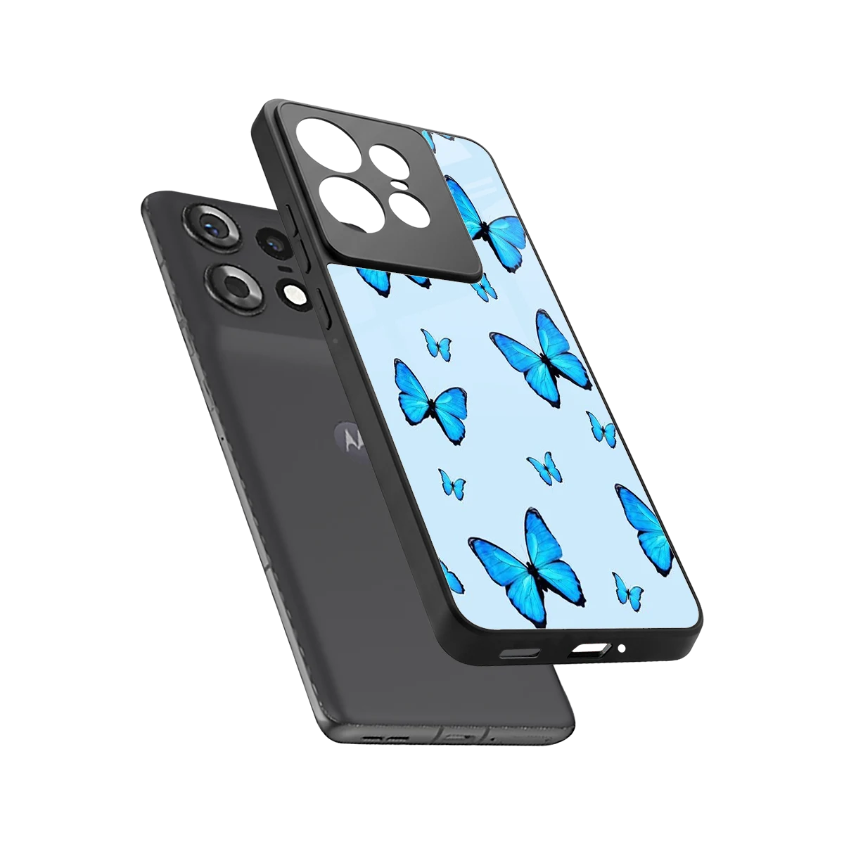 Gimme Butterflies Aesthetic sleek motorola edge 50 pro cover with tempered glass back and TPU edges