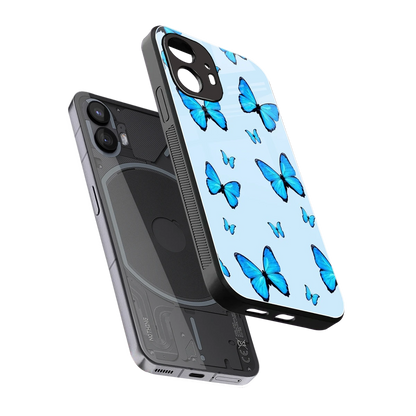 Gimme Butterflies Aesthetic sleek nothing phone 2 cover with tempered glass back and TPU edges