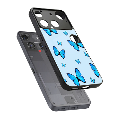 Gimme Butterflies Aesthetic sleek nothing phone 3 cover with tempered glass back and TPU edges