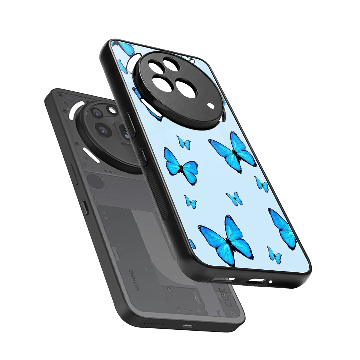 Gimme Butterflies Aesthetic sleek nothing phone 3a pro cover with tempered glass back and TPU edges