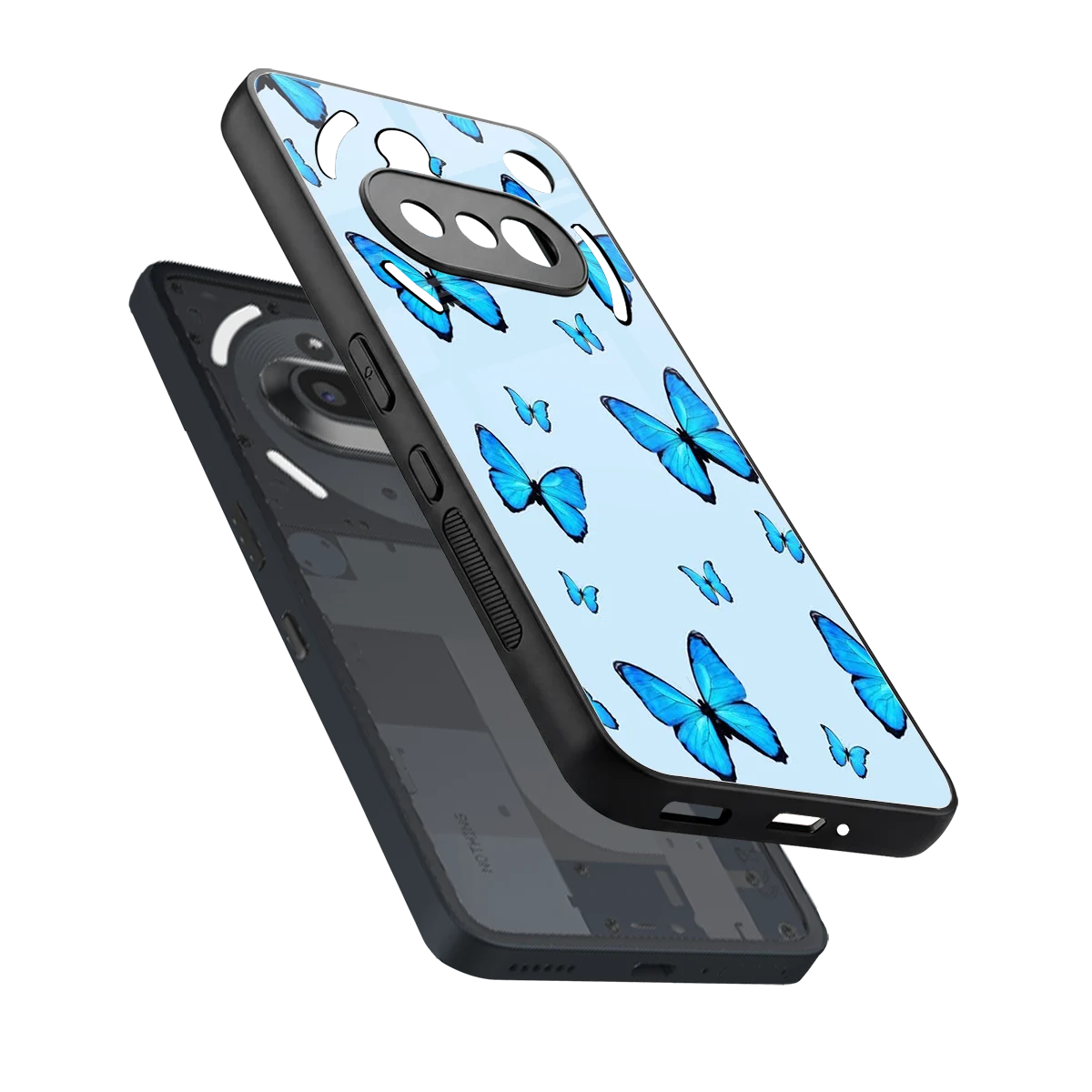 Gimme Butterflies Aesthetic sleek nothing phone 3a cover with tempered glass back and TPU edges