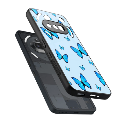 Gimme Butterflies Aesthetic sleek nothing phone 3a cover with tempered glass back and TPU edges