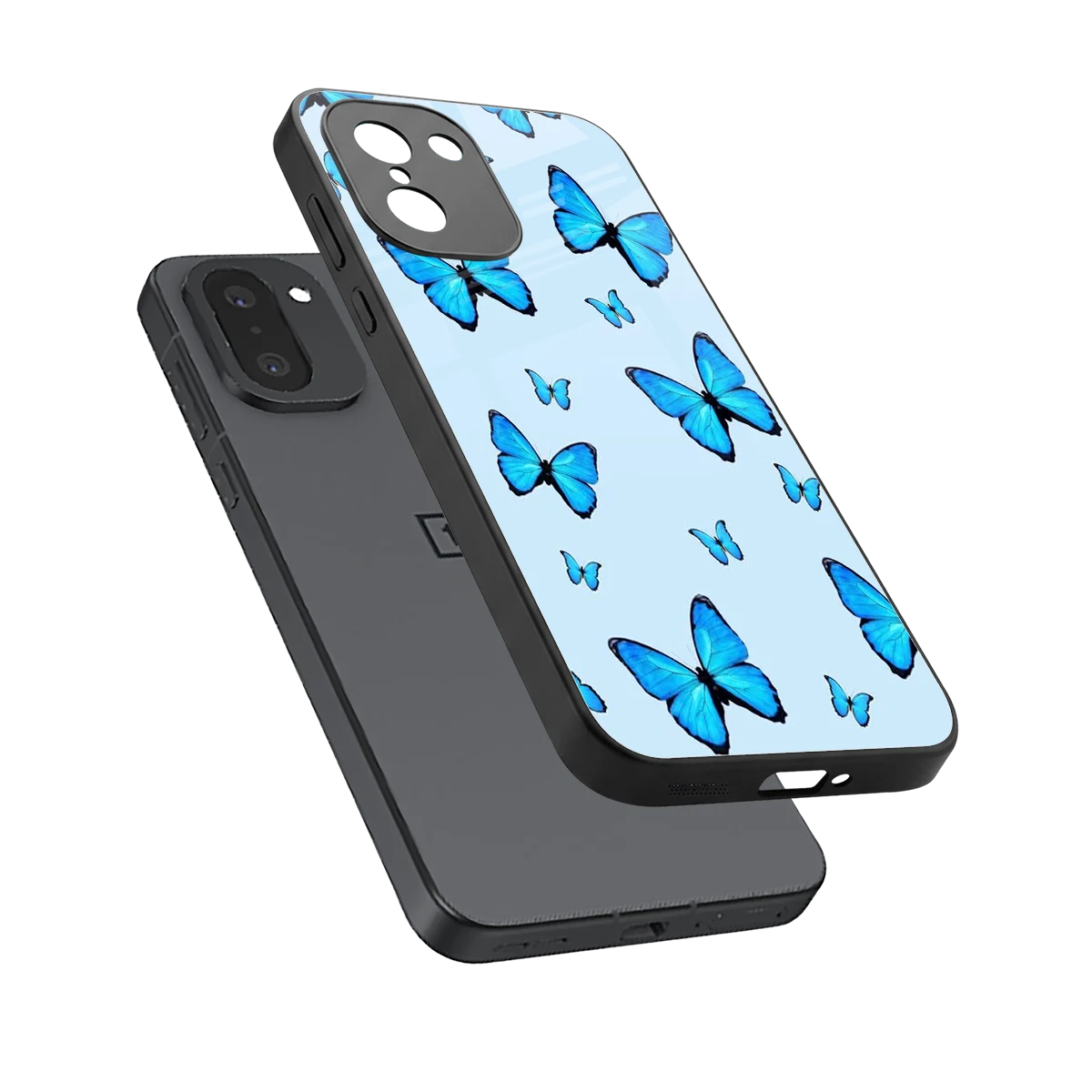 Gimme Butterflies Aesthetic sleek oneplus 15r cover with tempered glass back and TPU edges