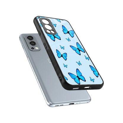 Gimme Butterflies Aesthetic sleek oneplus nord 2 cover with tempered glass back and TPU edges