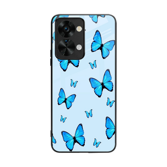 Gimme Butterflies Aesthetic back phone cover | glass case for oneplus nord 2t