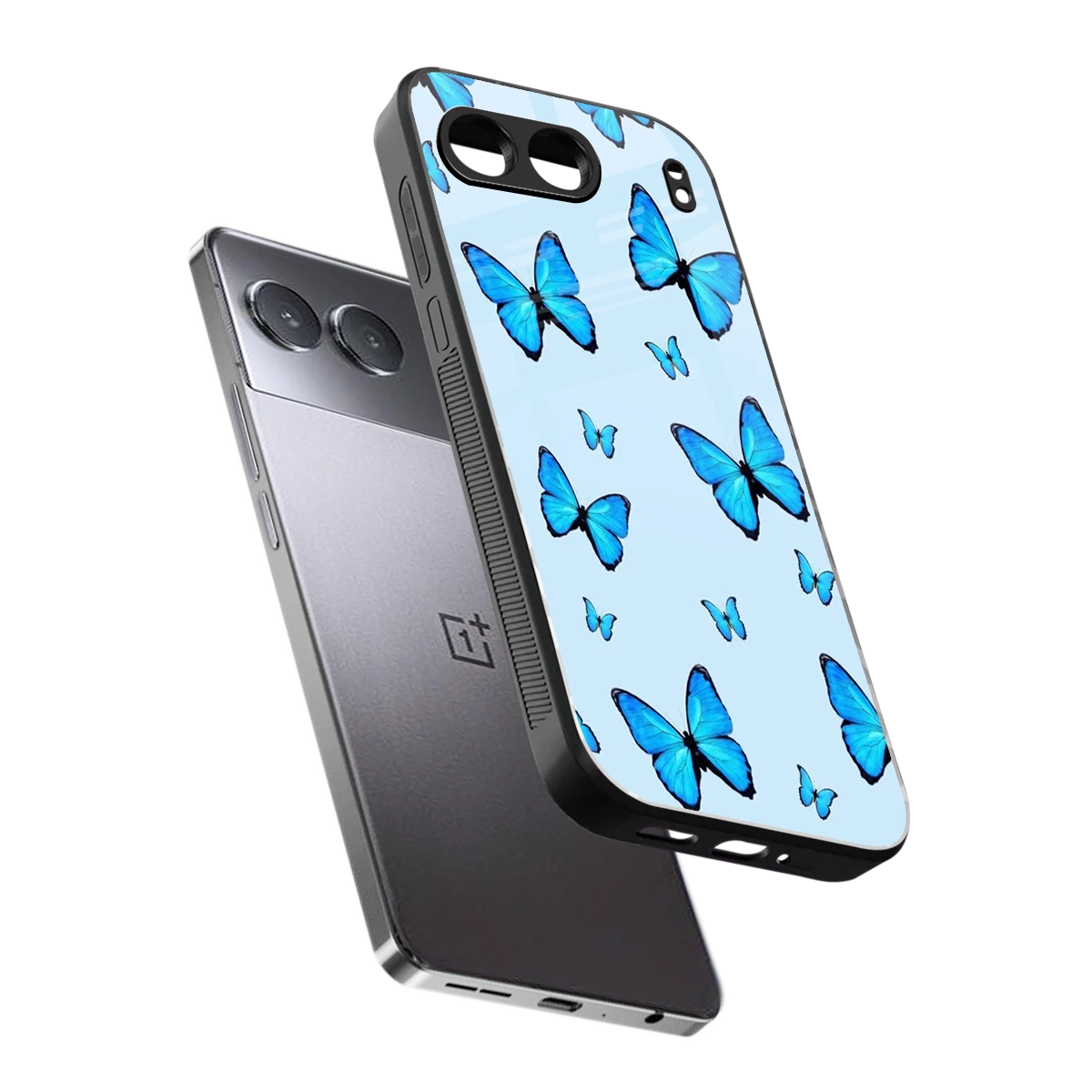 Gimme Butterflies Aesthetic sleek oneplus nord 4 cover with tempered glass back and TPU edges