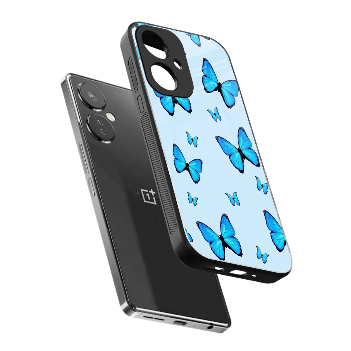 Gimme Butterflies Aesthetic sleek oneplus nord ce 3 cover with tempered glass back and TPU edges