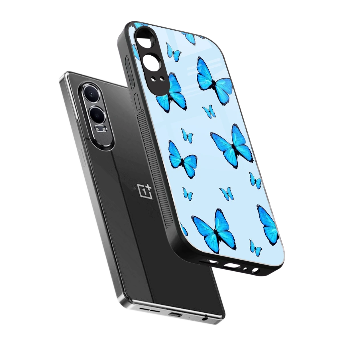 Gimme Butterflies Aesthetic sleek oneplus nord ce 4 lite cover with tempered glass back and TPU edges