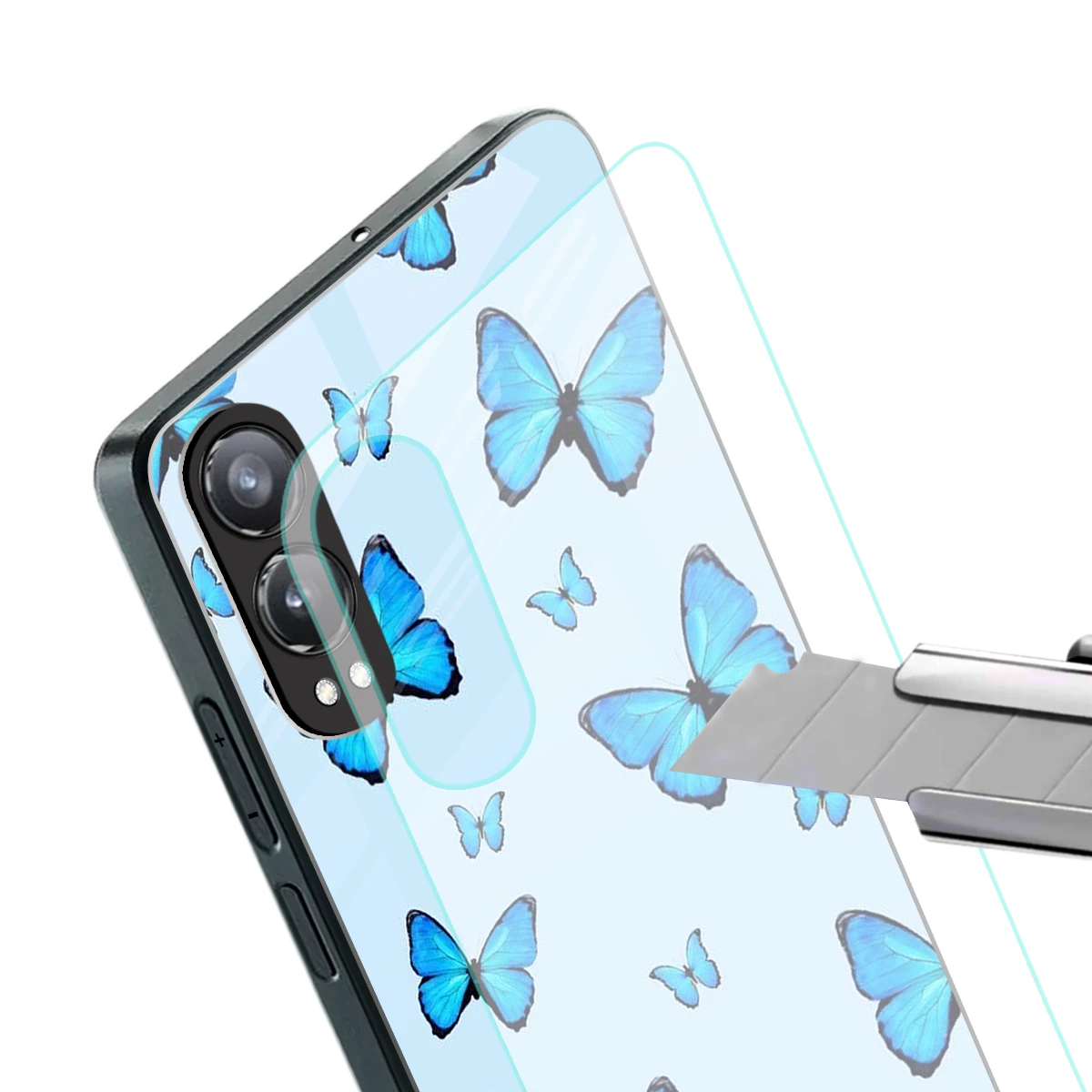 Gimme Butterflies Aesthetic stylish phone case for oneplus nord ce 4 lite | glossy glass and slim fit