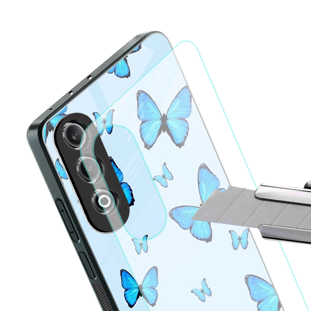 Gimme Butterflies Aesthetic stylish phone case for oneplus nord ce 4 | glossy glass and slim fit