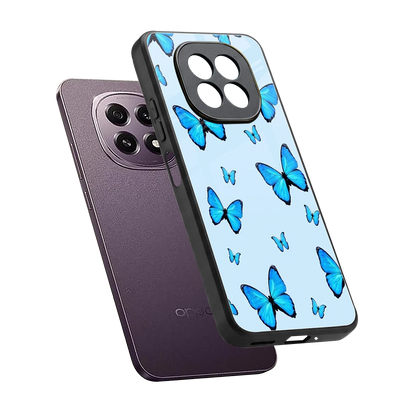 Gimme Butterflies Aesthetic sleek oppo f29 5g cover with tempered glass back and TPU edges