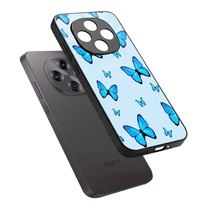 Gimme Butterflies Aesthetic sleek oppo f31 pro 5g cover with tempered glass back and TPU edges