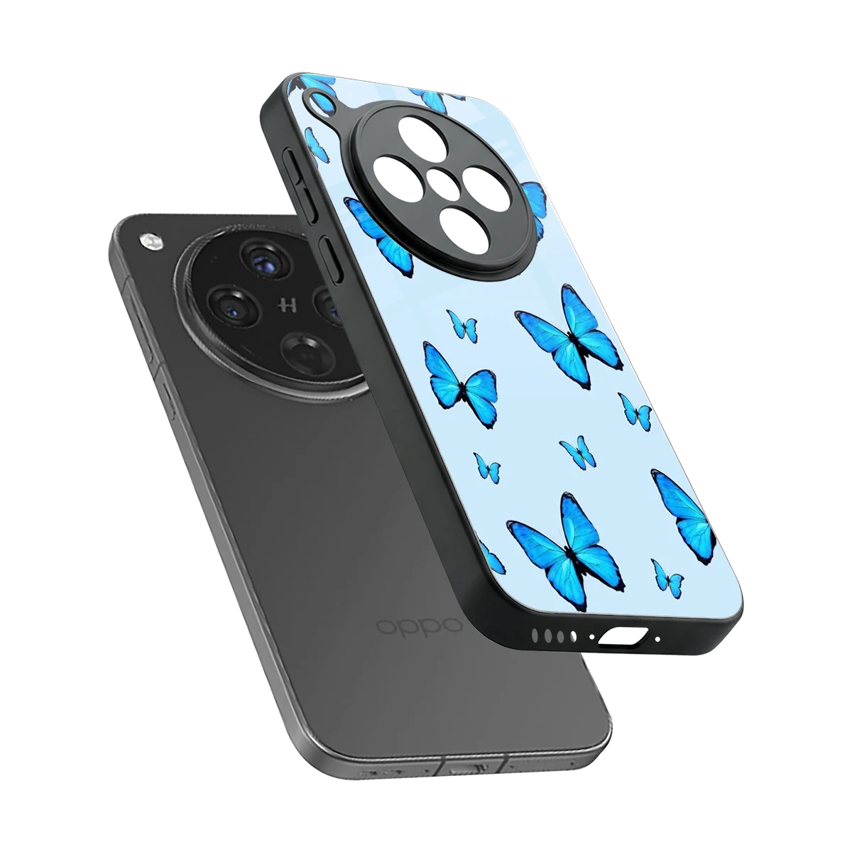 Gimme Butterflies Aesthetic sleek oppo find x8 cover with tempered glass back and TPU edges