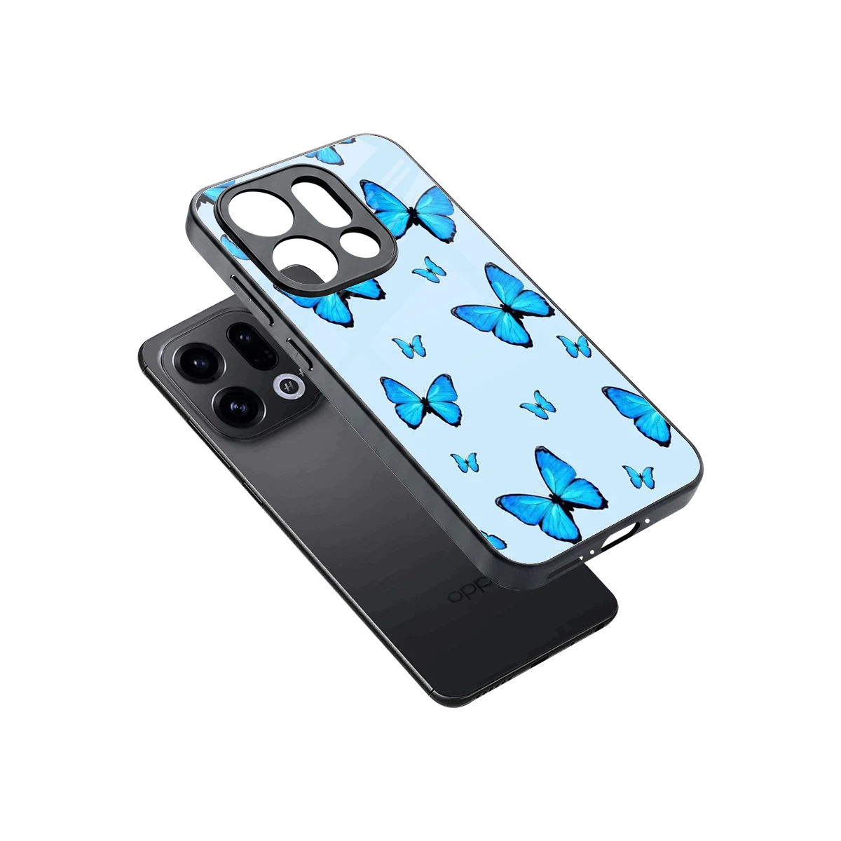 Gimme Butterflies Aesthetic sleek oppo find x9 cover with tempered glass back and TPU edges