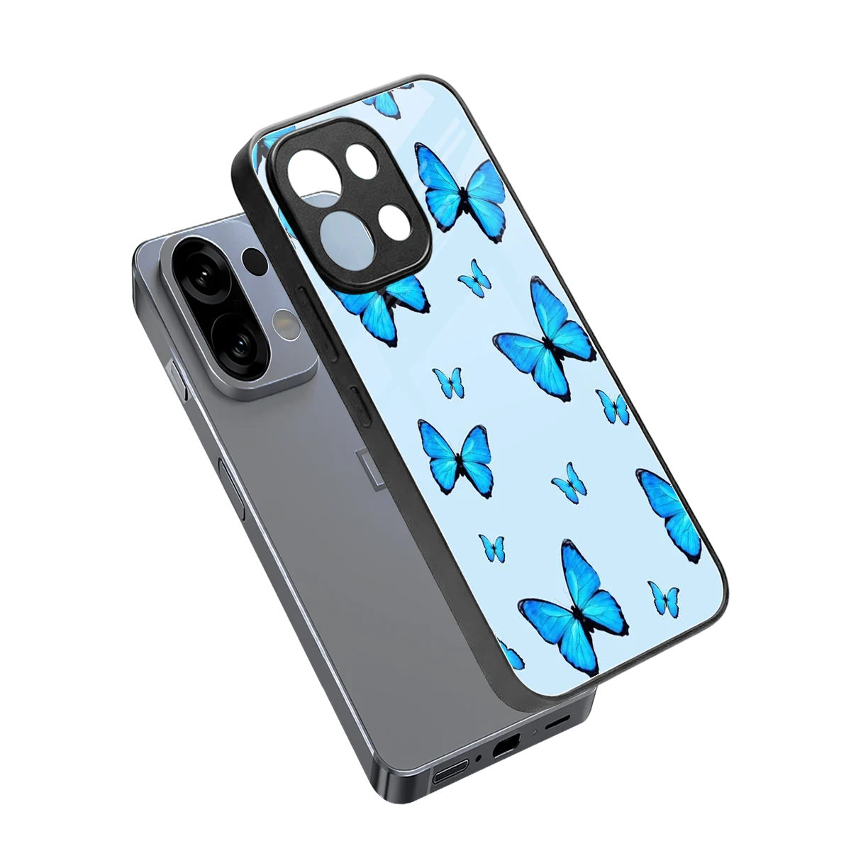 Gimme Butterflies Aesthetic sleek oppo k13 5g cover with tempered glass back and TPU edges
