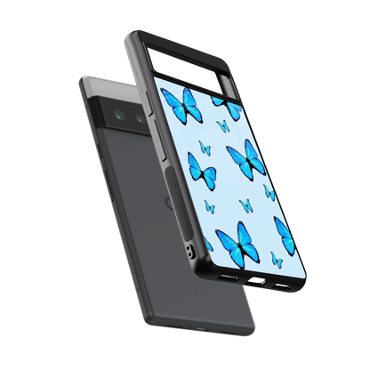 Gimme Butterflies Aesthetic sleek google pixel 6 pro cover with tempered glass back and TPU edges