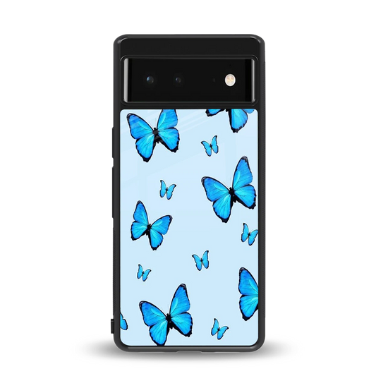 Gimme Butterflies Aesthetic back phone cover | glass case for google pixel 6