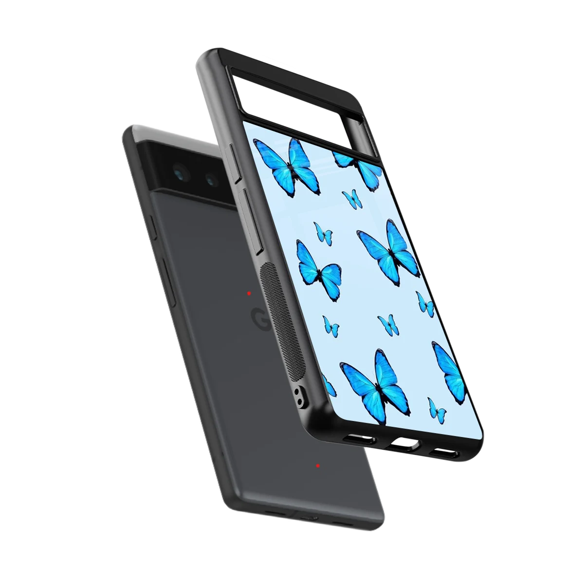 Gimme Butterflies Aesthetic sleek google pixel 6a cover with tempered glass back and TPU edges