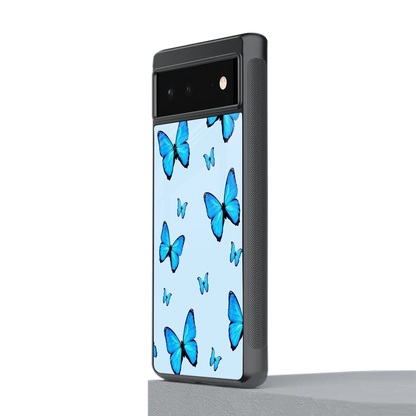 Gimme Butterflies Aesthetic stylish phone case for google pixel 6a | glossy glass and slim fit