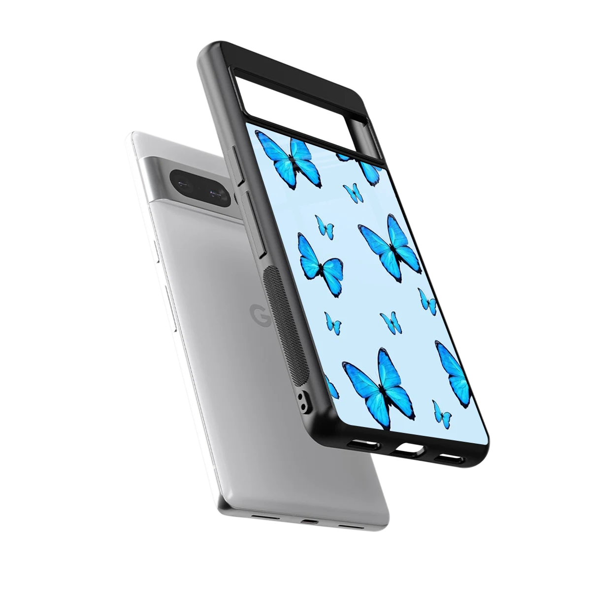 Gimme Butterflies Aesthetic sleek google pixel 7 pro cover with tempered glass back and TPU edges