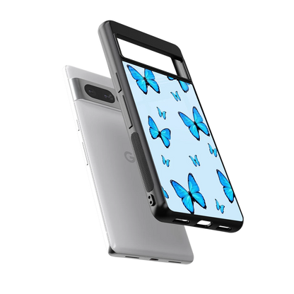 Gimme Butterflies Aesthetic sleek google pixel 7 pro cover with tempered glass back and TPU edges