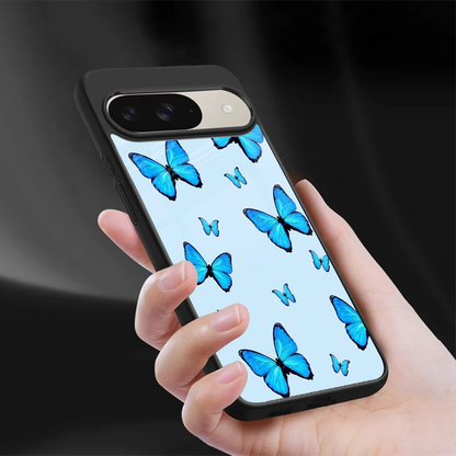 Gimme Butterflies Aesthetic sleek google pixel 9 cover with tempered glass back and TPU edges