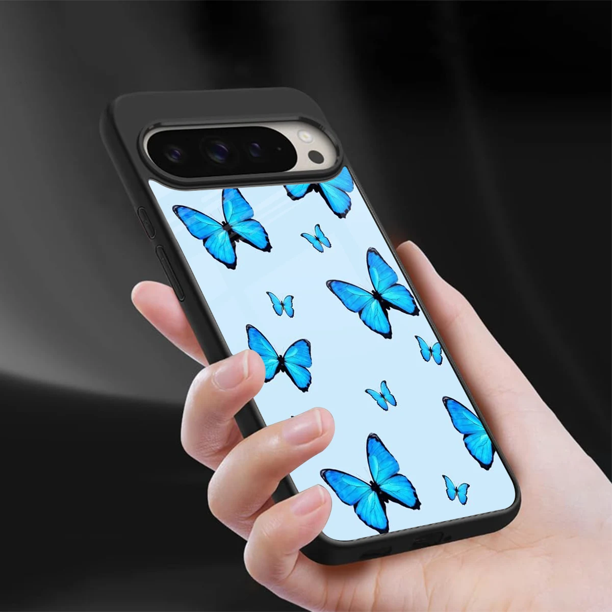 Gimme Butterflies Aesthetic sleek google pixel 9 pro cover with tempered glass back and TPU edges