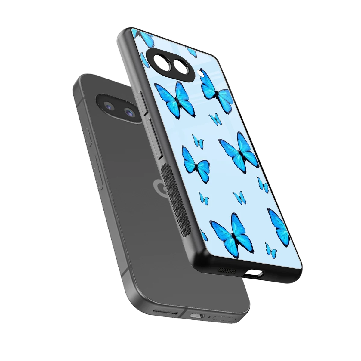 Gimme Butterflies Aesthetic sleek google pixel 9a cover with tempered glass back and TPU edges