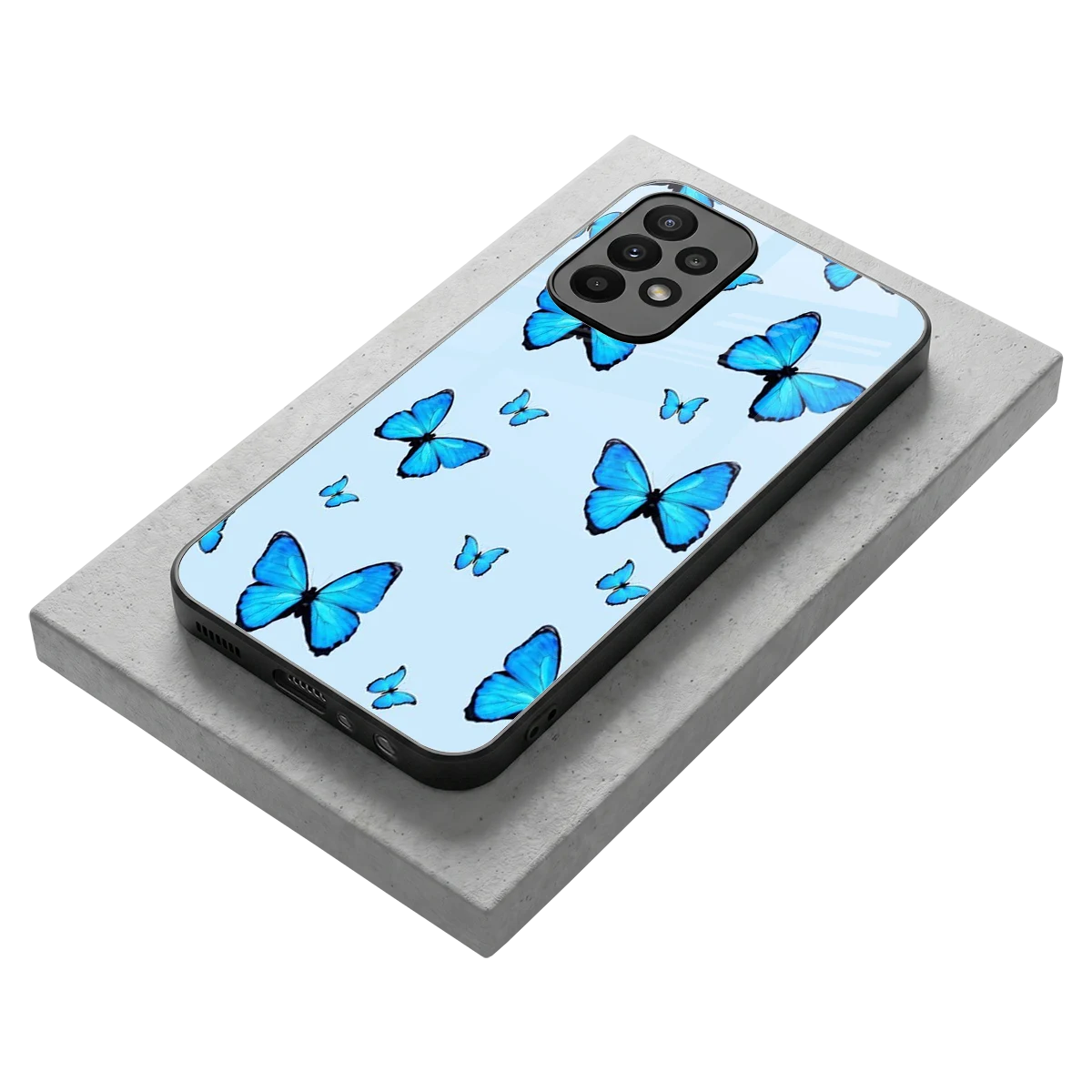 Gimme Butterflies Aesthetic stylish phone case for samsung galaxy a23 | glossy glass and slim fit