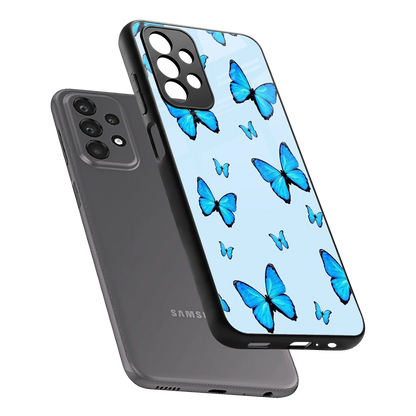 Gimme Butterflies Aesthetic sleek samsung galaxy a23 cover with tempered glass back and TPU edges