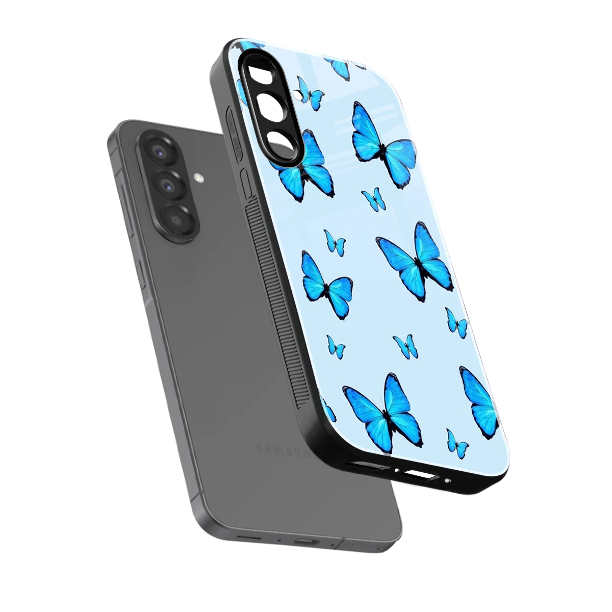 Gimme Butterflies Aesthetic sleek samsung galaxy a17 5g cover with tempered glass back and TPU edges