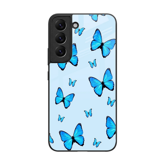 Gimme Butterflies Aesthetic back phone cover | glass case for samsung galaxy s22