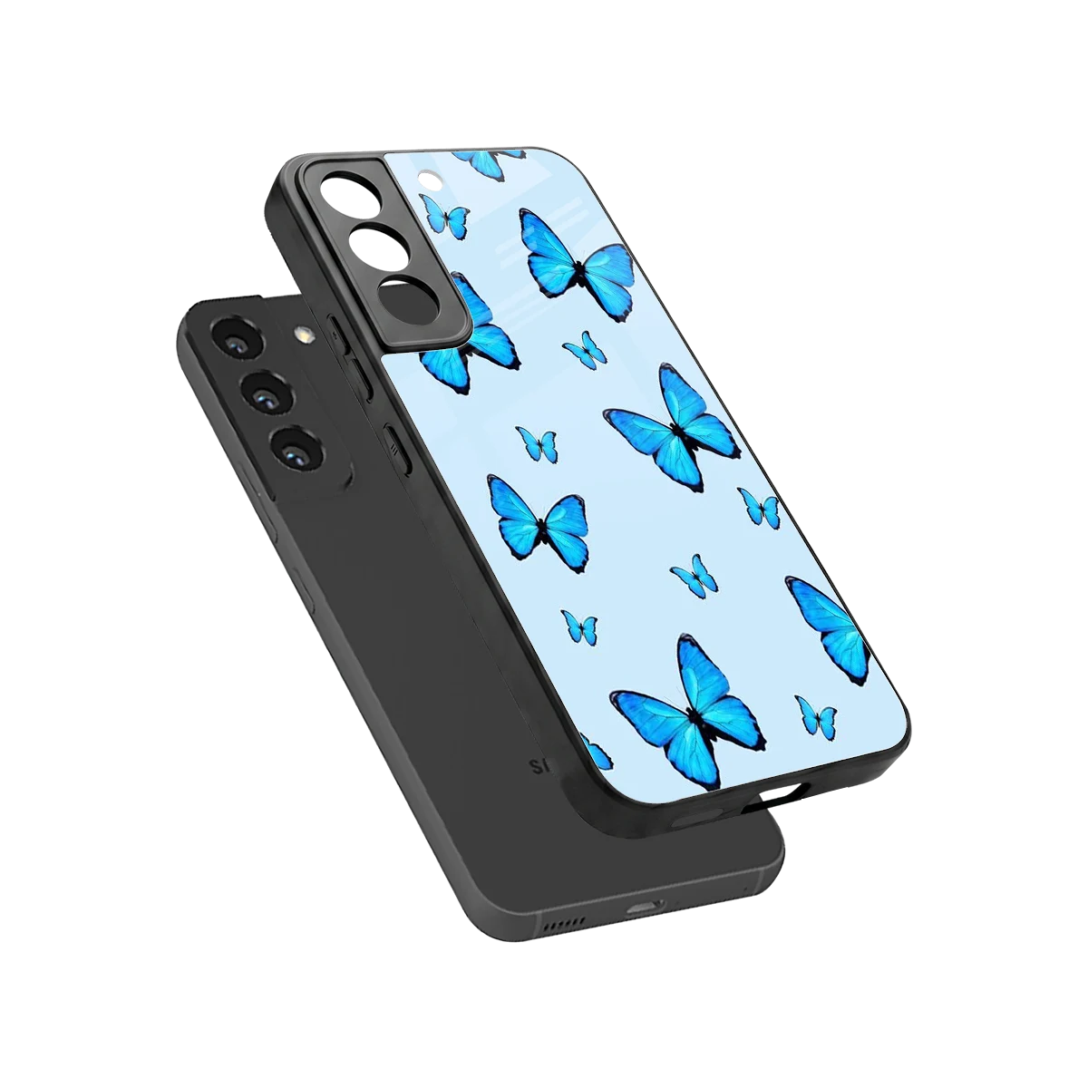 Gimme Butterflies Aesthetic sleek samsung galaxy s22 cover with tempered glass back and TPU edges