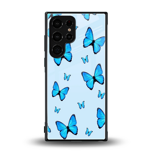 Gimme Butterflies Aesthetic back phone cover | glass case for samsung galaxy s24 ultra