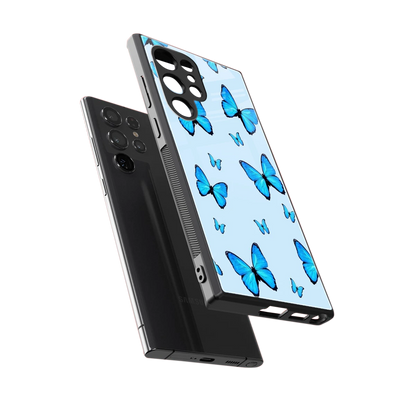 Gimme Butterflies Aesthetic sleek samsung galaxy s24 ultra cover with tempered glass back and TPU edges