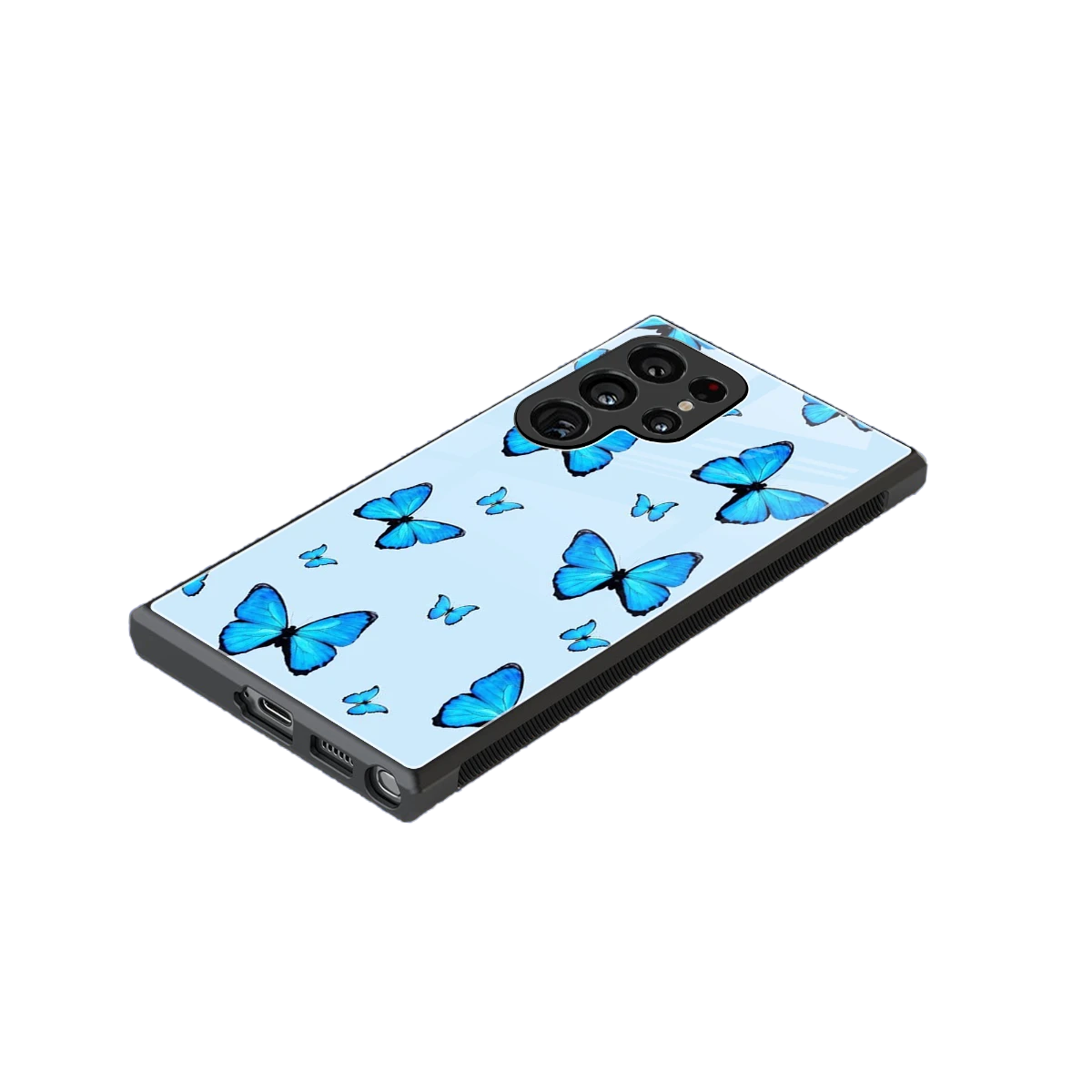 Gimme Butterflies Aesthetic stylish phone case for samsung galaxy s23 ultra | glossy glass and slim fit