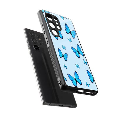 Gimme Butterflies Aesthetic sleek samsung galaxy s25 ultra cover with tempered glass back and TPU edges