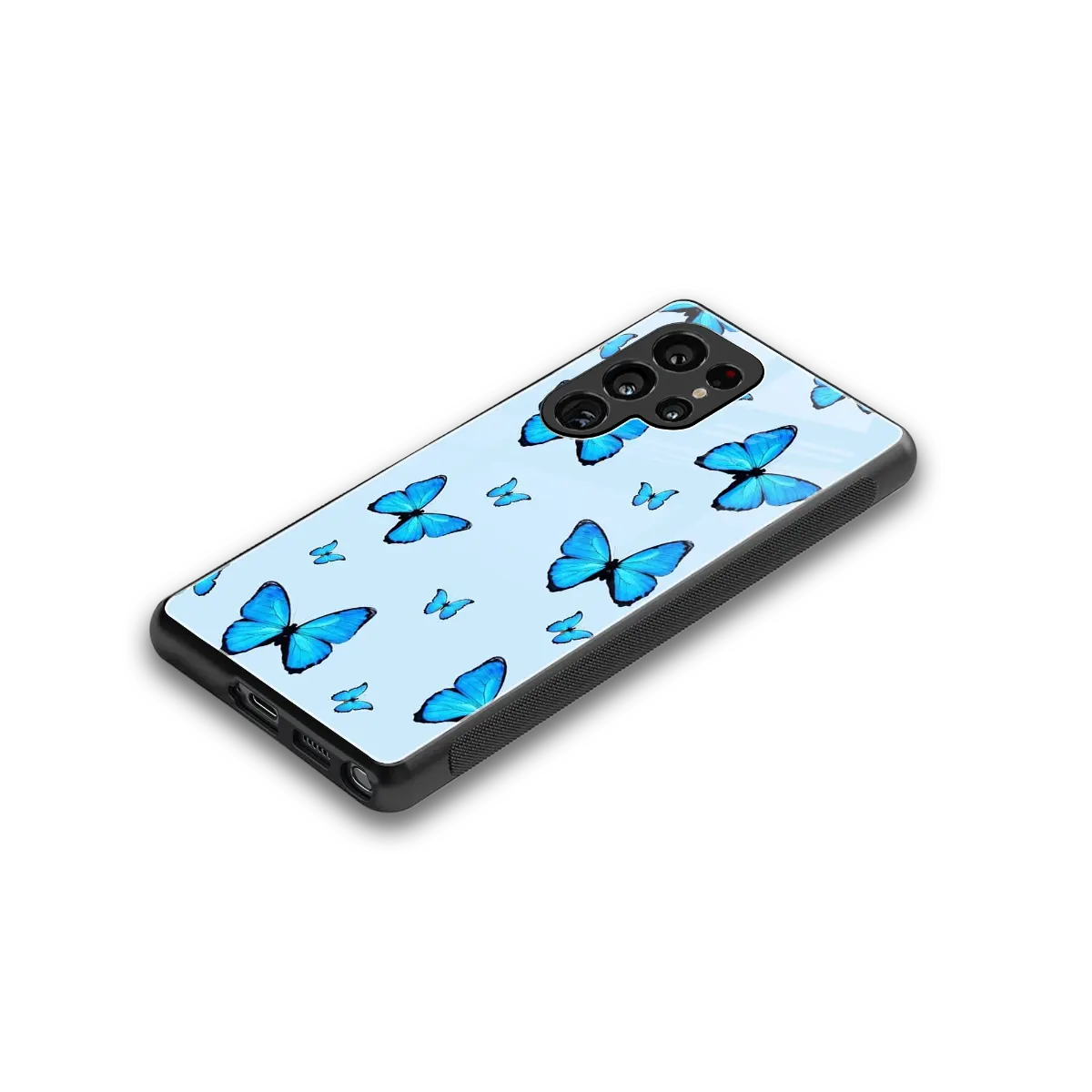 Gimme Butterflies Aesthetic stylish phone case for samsung galaxy s25 ultra | glossy glass and slim fit