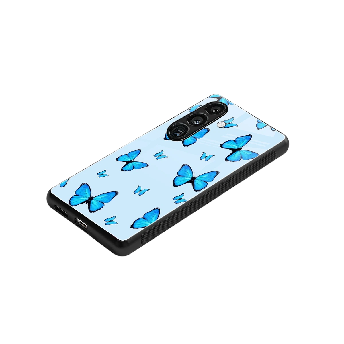 Gimme Butterflies Aesthetic stylish phone case for samsung galaxy s24 | glossy glass and slim fit